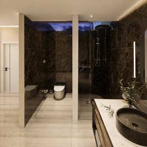Baño de simil mármol